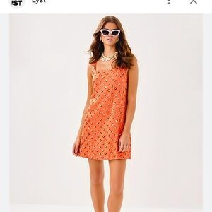 Lilly Pulitzer Tamala linen Sequin Shift Dress Sz 14 New with tags